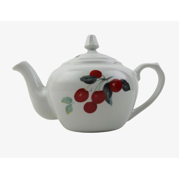 BIA Cordon Bleu Ceramic Teapot Cherry Grape Design Lid Handle Spout Brazil - Picture 1 of 10